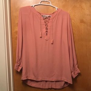 Dusty rose colored peasant top